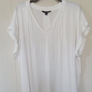 Simply Vera Wang White V-neck Blouse Size XXL
